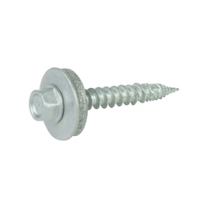 Edelstahlschraube RAL 9006 Weißaluminium mit Dichtscheibe, Seitenansicht