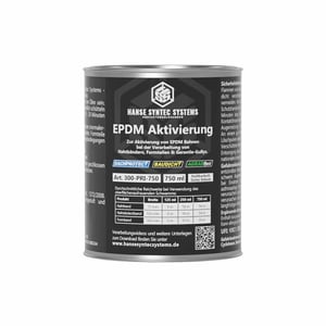 EPDM Aktivierung 750 ml Dose von DACHPROTECT, schwarzes Etikett mit Produktinformationen