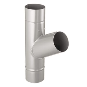 Fallrohrabzweig 60 Grad aus Stahl in Graualuminium RAL 9007 mit Polyurethan-Beschichtung, Hauptansicht