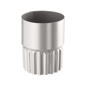 Fallrohrverbinder aus Stahl, Graualuminium RAL 9007, mit geriffelter unterer Sektion