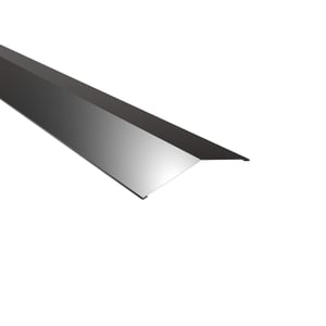 Firstblech flach Tiefschwarz RAL 9005, 0,50 mm Stahl, 150 Grad Winkel