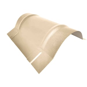 Firstblech halbrund groß, Hellelfenbein RAL 1015, 0,50 mm Stahl, Polyester beschichtet