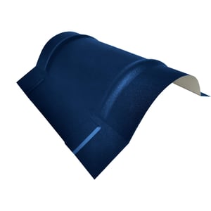 Firstblech halbrund groß, Enzianblau RAL 5010, 0,50 mm Stahl, Hauptansicht