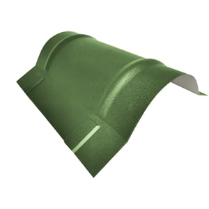 Firstblech halbrund groß Resedagrün, Stahl 0,50 mm, 25 µm Polyester, Hauptansicht