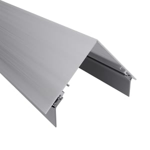 Firstprofil aus blankem Aluminium, abgewinkelt mit Befestigungsnuten, Hauptansicht
