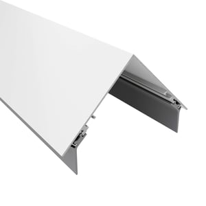 Firstprofil Aluminium weiß, Hauptansicht von oben, VLF