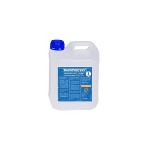 Flächenkleber BlueTek 2 Liter Kanister von DACHPROTECT, weißer Klebstoff mit blauem Deckel und Etikett