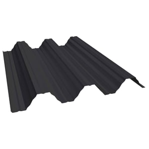 Hochprofil T92P Dachblech Stahl 0,50 mm Schwarz PURMAT, Ansicht von oben schräg