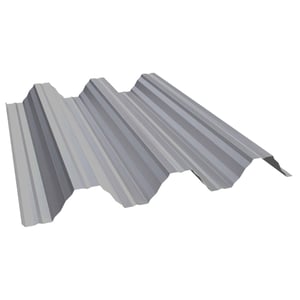 Dachprofil T92P aus Stahl, 0,50 mm, Weißaluminium, Hauptansicht