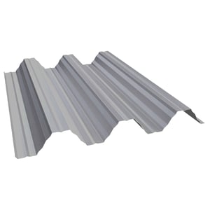 Hochprofil T92P Dachblech aus Stahl, 0,75 mm, Weißaluminium RAL 9006, 25 µm Polyesterbeschichtung