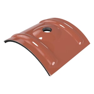 Kalotte Profil 18/1064 aus kupferbraunem Aluminium (RAL 8004) mit Dichtung und Schraubenloch, Hauptansicht