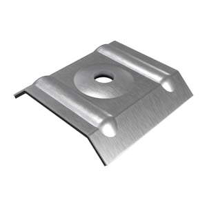 Kalotte Profil 20/1100 aus blankem Aluminium mit Bohrung, schraeg von oben