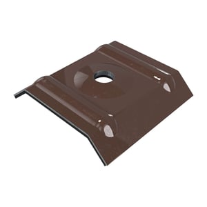 Kalotte Profil 20/1100 aus nussbraunem Aluminium (RAL 8011) mit Befestigungsloch, Hauptansicht