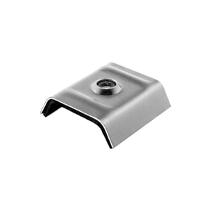 Kalotte Profil 20M aus Aluminium in Graualuminium (RAL 9007), Hauptansicht mit zentraler Bohrung