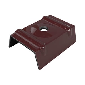 Kalotte Profil 33/500 aus weinrotem Aluminium (RAL 3005) mit Bohrung, Hauptansicht