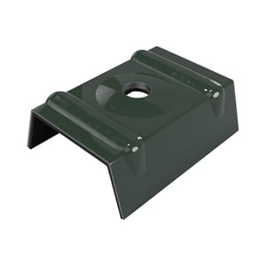 Kalotte Profil 33/500 aus Aluminium in Chromoxidgrün (RAL 6020) mit Bohrung, Hauptansicht