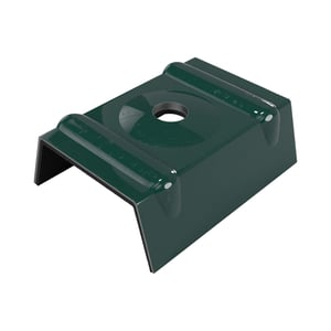 Kalotte Profil 33/500 aus moosgrünem Aluminium (RAL 6005) mit Bohrung, Hauptansicht
