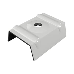 Kalotte Profil 33/500 aus weißaluminiumfarbenem Aluminium, Hauptansicht schräg von oben