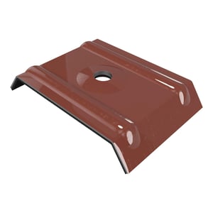 Kalotte Profil 35/207 aus Aluminium in Rotbraun RAL 8012, Hauptansicht mit Bohrung
