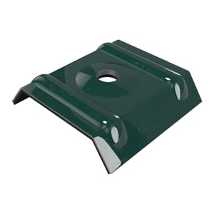 Kalotte Profil 45/1000 aus moosgrünem Aluminium (RAL 6005) mit mittiger Bohrung, Hauptansicht