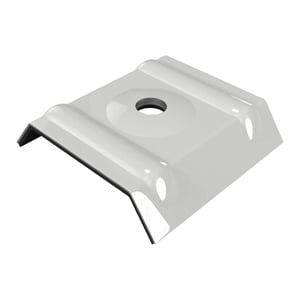 Kalotte Profil 45/1000 aus Aluminium Weißaluminium RAL 9006, Hauptansicht mit Schraubenloch
