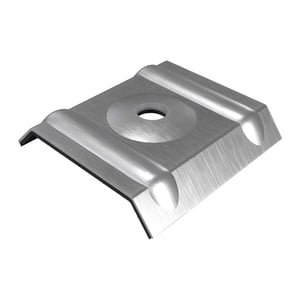 Kalotte Profil 76/18 Spundwand aus blankem Aluminium, Hauptansicht schraeg von oben