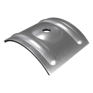 Kalotte Profil 76/18 Welle aus blankem Aluminium, Oberseite mit Bohrung