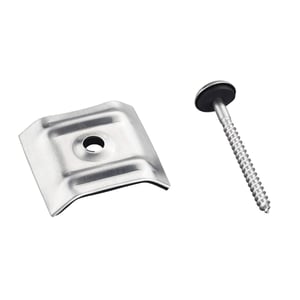 Kalotte und Schraube blank aus Aluminium fuer Profil 70/18 und 76/18, freigestellt auf weissem Hintergrund