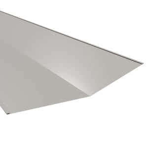 Kehlblech aus Stahl in Grauweiß (RAL 9002) mit 0,50 mm Staerke und 25 µm Polyesterbeschichtung