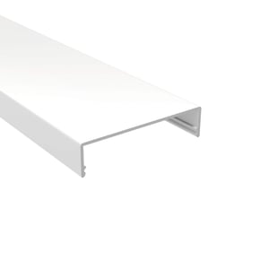 Weißer Klemmdeckel aus Aluminium fuer DUO Profil, Hauptansicht