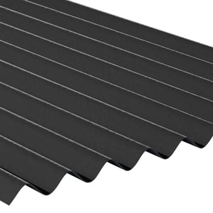 Kunststoff Profilplatte ReWell 94/34, schwarz, 2,20 mm Stärke, schräg von oben mit Wellenprofil