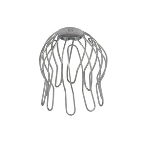 Laubfang aus silber-metallic Stahl, Drahtkorb-Form, Hauptansicht