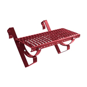 Laufrost Set, purpurrot RAL 3004, verzinkter Stahl, mit perforierter Trittflaeche und Halterungen