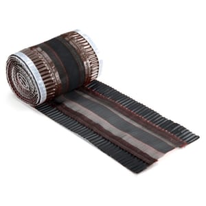 Lüftungsrollfirst Rolle 5,00 m, Textil, schwarzgrau RAL 7021, mit seitlicher Wellenstruktur