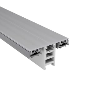 Mendiger Mittelprofil 16 mm aus Aluminium und Kunststoff, blank, Hauptansicht mit Dichtungen