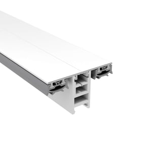 Mendiger Mittelprofil 16 mm, weiß, Aluminium und Kunststoff, Detailansicht der Unterkonstruktion mit Kammern