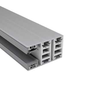 Mendiger Randprofil 16 mm Thermo/Classic, blankes Aluminium und Kunststoff, Schnittansicht mit Kammerstruktur