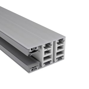 Mendiger Randprofil 16 mm Thermo/Classic, blankes Aluminium und Kunststoff, Schnittansicht mit Kammern und Stegen