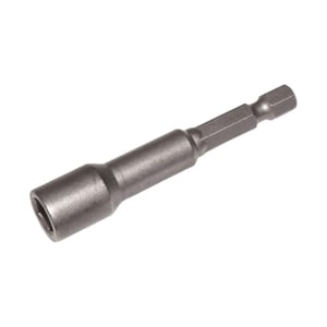 Metallschrauberklinge aus blankem Edelstahl, sechskantiger Schaft und magnetische Nuss