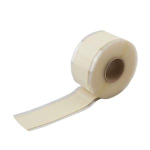 Nahtband EPDM weiß 0,75 mm Rolle, teilweise abgerollt, Klebeseite sichtbar