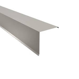 Ortgangwinkel aus Stahl, Grauweiß RAL 9002, 0,50 mm Stärke, freigestellt