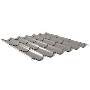Pfannenblech 2/1060 Graualuminium (RAL 9007) 0,50 mm, Hauptansicht der Profilstruktur
