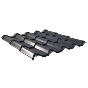 Pfannenblech EUROPA Anthrazitgrau, Stahl 0,63 mm, 25 µm Polyester, Hauptansicht