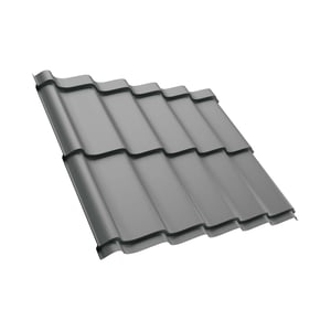 Pfannenblech Szafir 350/15 Weißaluminium, 0,50 mm Stahl, Hauptansicht der Profilierung