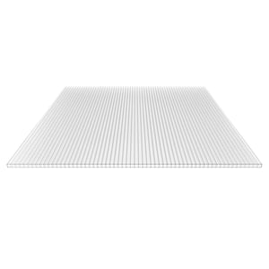 Polycarbonat Doppelstegplatte 10 mm klar, Ansicht von oben auf die Stegstruktur