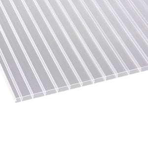 Polycarbonat Doppelstegplatte | 16 mm | Breite 98 cm | Klar | 2-Seiten UV-Schutz | Breitkammer | 6,00 m
