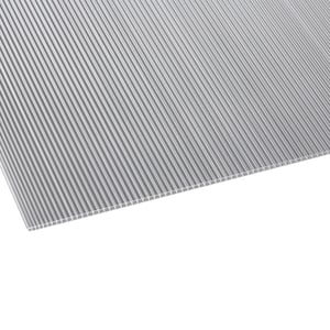 Polycarbonat Doppelstegplatte 6 mm klar, schräg von oben mit sichtbaren Stegen
