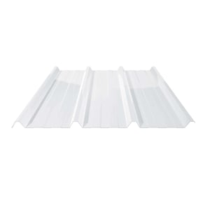Polycarbonat Spundwandplatte 45/1000, klar, 1,00 mm Staerke, Hauptansicht des Trapezprofils
