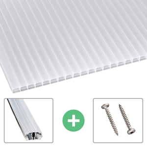 Polycarbonat Stegplatte | 16 mm | Profil A1 | Sparpaket | Plattenbreite 98 cm | Opal Weiß | Blueline | Breite 9,13 m | Länge 6,00 m