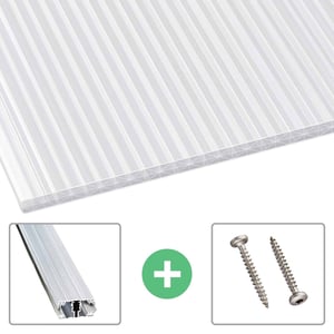 Polycarbonat Stegplatte | 16 mm | Profil A1 | Sparpaket | Plattenbreite 1,20 m | Opal-Weiß | X-Struktur | Breite 11,11 m | Länge 4,00 m